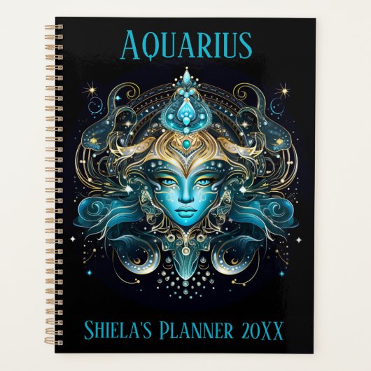 Mystical Aquarius Zodiac Artwork  Planner (Voorkant)