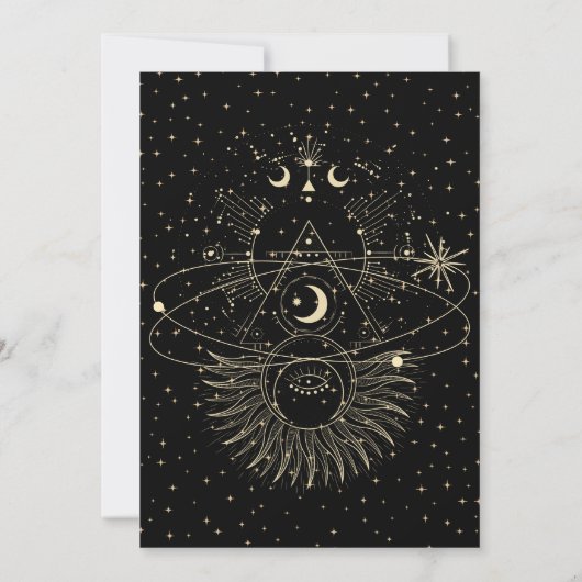 Mystical art moon celestial wedding save the date (Achterkant)
