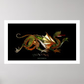Mystical Asian Dragon Fantasy Art Poster (Voorkant)