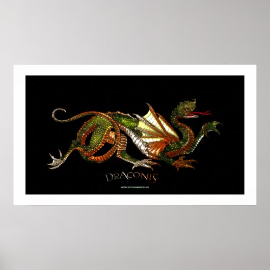 Mystical Asian Dragon Fantasy Art Poster (Voorkant)