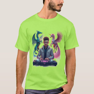 Mystical Beats: futuristische DJ Fantasy Design T-shirt