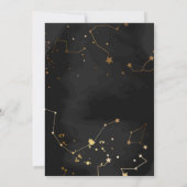 Mystical Black and Gold Sun Moon Wedding Kaart (Achterkant)