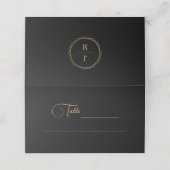 Mystical Black and Golden Monogram Plaatskaartje (Buitenkant ongevouwen)