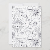 Mystical Black and white Celestial Stars Wedding Kaart (Achterkant)