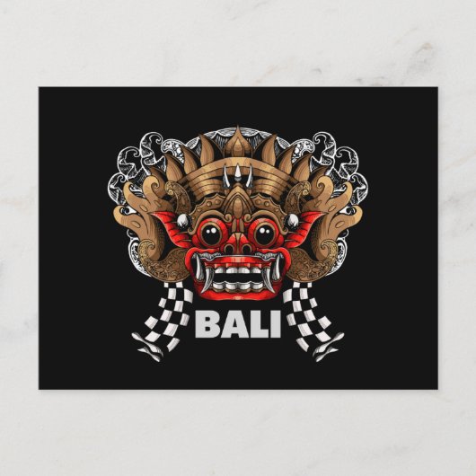 Mystical Black Barong: Een Bali-Briefkaart om te o Feestdagenkaart (Voorkant)