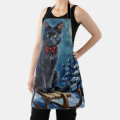 Mystical Black Cat Enchanted Winter Sled Christmas Schort (Insitu)