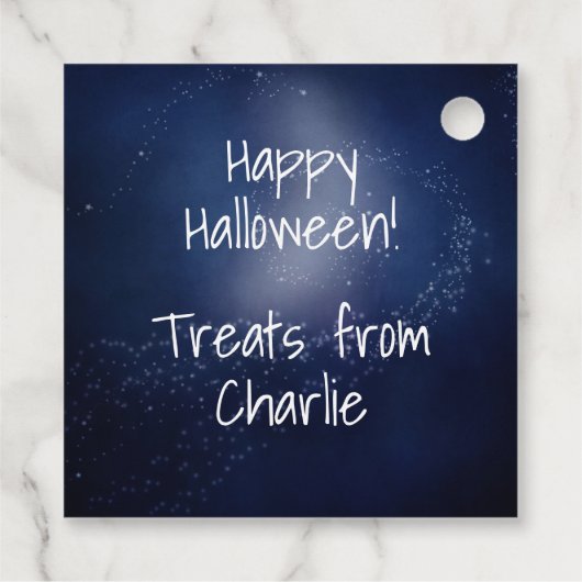 Mystical Black Cat Halloween Gift Labels (Achterkant)