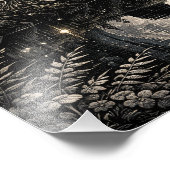 Mystical Black Cat Under Full Moon Forest Poster (Hoek)