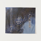 Mystical Black en Blue Reiki Symbool Cho Ku Rei Wandkleed (Voorkant (horizontaal))