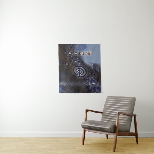 Mystical Black en Blue Reiki Symbool Cho Ku Rei Wandkleed (In situ)