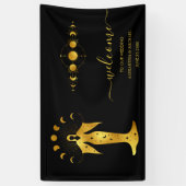 Mystical Black Gold Celestial Banne Spandoek (Verticaal)