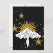 Mystical Black Gold Celestial Engagement Party Kaart (Achterkant)