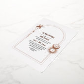 Mystical Black Gold Celestial Stars Wedding Folie Uitnodiging (Gedraaid)