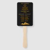 Mystical Black Gold Celestial Stars Wedding Handwaaier (Achterkant)