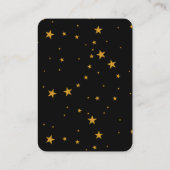 Mystical Black Gold Celestial Stars Wedding Informatiekaartje (Achterkant)