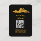 Mystical Black Gold Celestial Stars Wedding Informatiekaartje (Voorkant)