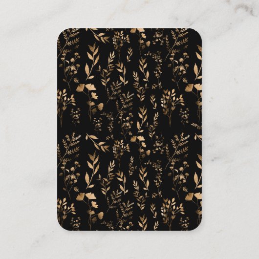Mystical Black Gold Celestial Stars Wedding Informatiekaartje (Achterkant)