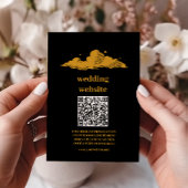 Mystical Black Gold Celestial Stars Wedding Informatiekaartje
