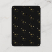 Mystical Black Gold Celestial Stars Wedding Informatiekaartje (Achterkant)