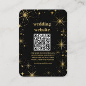 Mystical Black Gold Celestial Stars Wedding Informatiekaartje (Voorkant)
