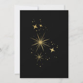 Mystical Black Gold Celestial Stars Wedding Kaart (Achterkant)