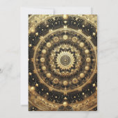Mystical Black Gold Celestial Stars Wedding Kaart (Achterkant)