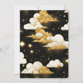 Mystical Black Gold Celestial Stars Wedding Kaart (Achterkant)