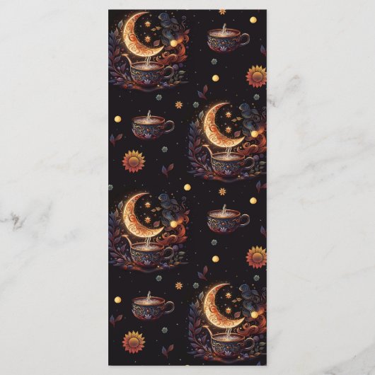 Mystical Black Gold Celestial Stars Wedding Menu (Achterkant)