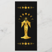 Mystical Black Gold Celestial Stars Wedding Menu (Achterkant)