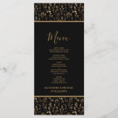 Mystical Black Gold Celestial Stars Wedding Menu (Voorkant)