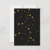 Mystical Black Gold Celestial Stars Wedding RSVP Kaartje (Achterkant)