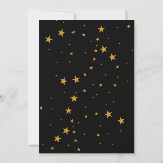 Mystical Black Gold Celestial Stars Wedding Save The Date (Achterkant)
