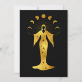 Mystical Black Gold Celestial Stars Wedding Save The Date (Achterkant)