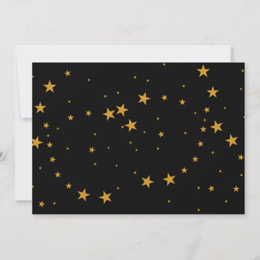 Mystical Black Gold Celestial Stars Wedding Save The Date (Achterkant)