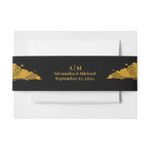 Mystical Black Gold Celestial Stars Wedding Uitnodigingen Wikkel (Voorkant Voorbeeld)