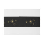 Mystical Black Gold Celestial Stars Wedding Uitnodigingen Wikkel (Achterkant Voorbeeld)