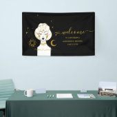 Mystical Black Gold Celestial Sun Wedding Banner (Beurs)