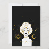 Mystical Black Gold Celestial Sun Wedding Save the Date (Achterkant)