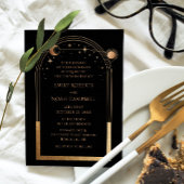 Mystical Black Gold Sun Moon Astronomy Weddenschap Kaart