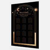 Mystical Black Gold Sun Moon Stars Weddenschap Acryl Bord (Hoek)