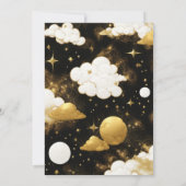 Mystical Black Gold Sun Moon Stars Weddenschap Kaart (Achterkant)