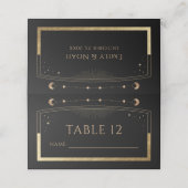 Mystical Black Gold Sun Moon Stars Weddenschap Plaatskaartje (Buitenkant ongevouwen)