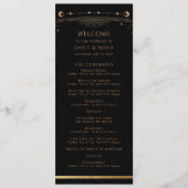 Mystical Black Gold Sun Moon Stars Weddenschap Programmakaart (Voorkant)