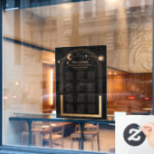 Mystical Black Gold Sun Moon Stars Weddenschap Raamsticker (Cafe Raam)