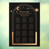 Mystical Black Gold Sun Moon Stars Weddenschap Raamsticker (Vel 3)