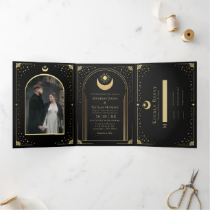Mystical Black Gold Tarot Kaart Arch Wedding