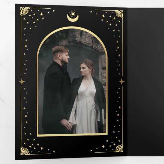 Mystical Black Gold Tarot Kaart Arch Wedding (Binnenzijde eerst)