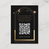 Mystical Black Gold Weddenwebsite RSVP QR Code Informatiekaartje (Achterkant)