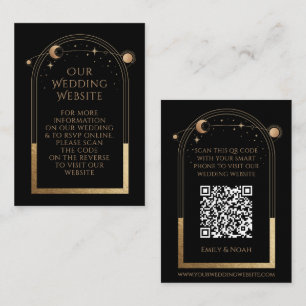 Mystical Black Gold Weddenwebsite RSVP QR Code Informatiekaartje