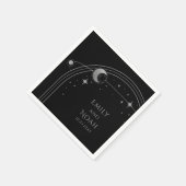 Mystical Black Silver Sun maan Astronomie Space Servet (Hoek)